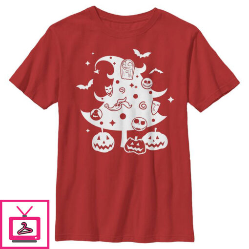 Boys The Nightmare Before Christmas Character Christmas Tree T Shirt 1