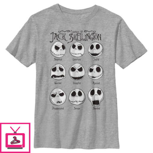 Boys The Nightmare Before Christmas Emotional Jack Skellington T Shirt 1