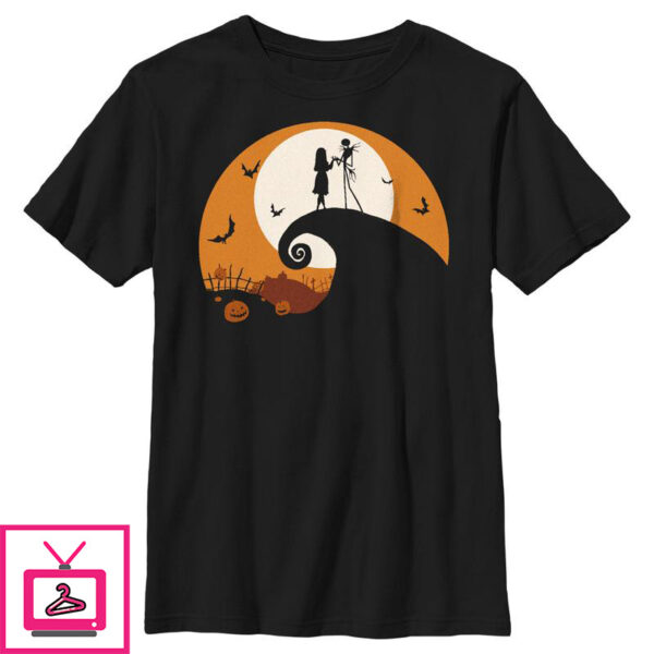 Boy’s The Nightmare Before Christmas Jack and Sally on Spiral Hill T-Shirt