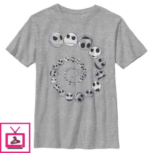 Boys The Nightmare Before Christmas Spiral Facial Expressions and Moods Of Jack T Shirt 1