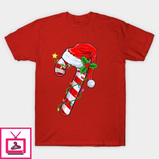 Candy cane crew Christmas lights T Shirt 1 1