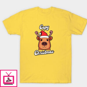 Capy Christmas Capybara santa reindeer cute humor Happy Chrismtas T-Shirt