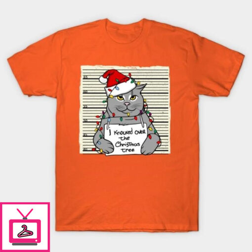 Cat Christmas mugshot T Shirt 1 1