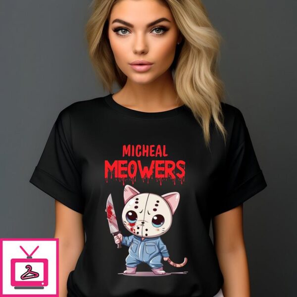 Cat Michael Myers Micheal Meowers Halloween 2024 T-Shirt