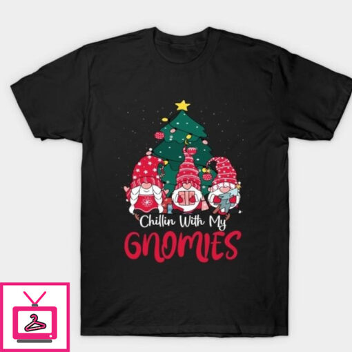 Chillin With My Gnomie Christmas Matching Family Pajamas T Shirt 1 1