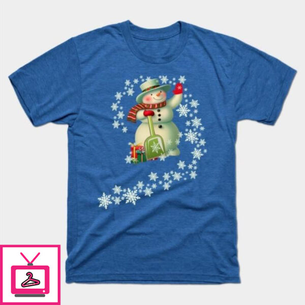 Christmas vintage snowman &amp snowflakes T-Shirt