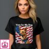 Custom Photo Vote For My Dog American Flag 2024 T-Shirt