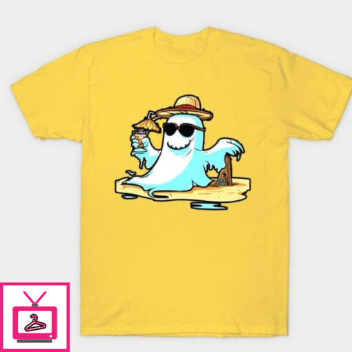 Ghost on vacation Halloween T Shirt 1 1