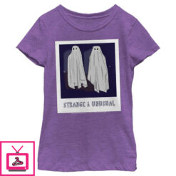 Girls Beetlejuice Halloween Strange and Unusual Ghost Photo T Shirt 1