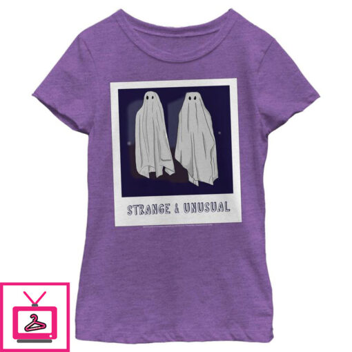 Girls Beetlejuice Halloween Strange and Unusual Ghost Photo T Shirt 1