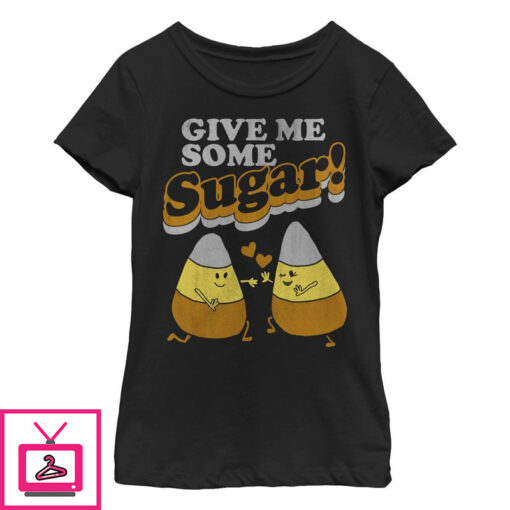 Girls CHIN UP Halloween Candy Corn Sugar T Shirt 1