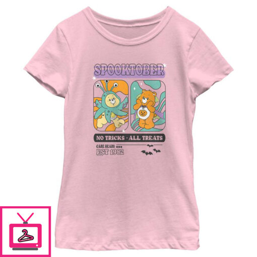 Girls Care Bears Halloween Spooktober T Shirt 1