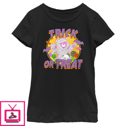 Girls Care Bears Halloween Trick Or Treat Cheer Bear Mummy T Shirt 1