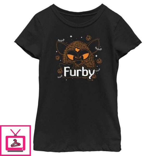 Girls Furby Halloween Sketch T Shirt 1