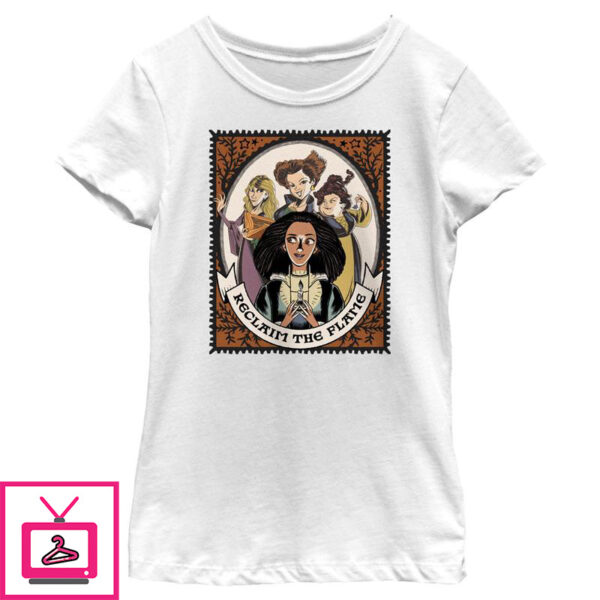 Girls Hocus Pocus 2 Reclaim the Flame Stamp T Shirt 1