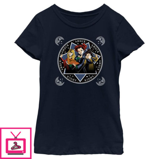 Girls Hocus Pocus Amuck Witch Circle T Shirt 1