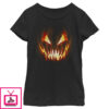 Girl’s Lost Gods Evil Pumpkin Face T-Shirt