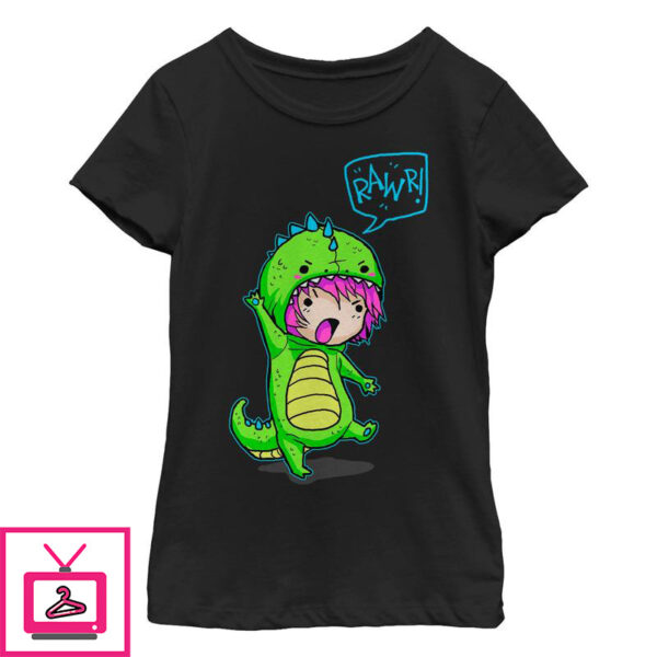 Girl’s Lost Gods Halloween Dinosaur Costume T-Shirt