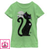 Girl’s Lost Gods Halloween Full Moon Cat Heart T-Shirt