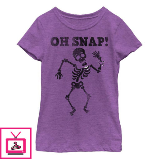 Girls Lost Gods Halloween Oh Snap Skeleton T Shirt 1