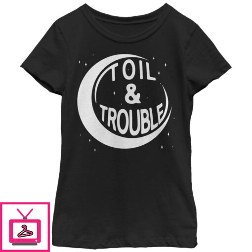 Girls Lost Gods Halloween Toil and Trouble T Shirt 1