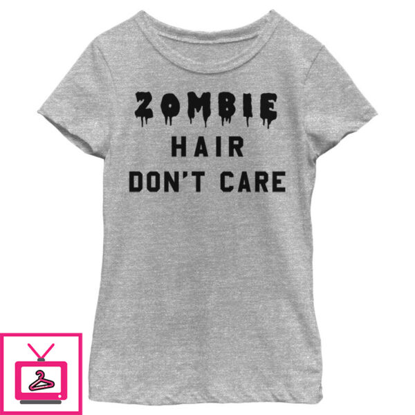 Girls Lost Gods Halloween Zombie Hair Dont Care T Shirt 1