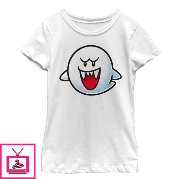 Girls Nintendo Mario Boo Ghost Smile T Shirt 1