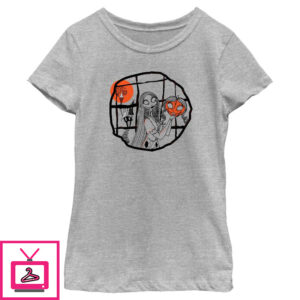 Girl’s The Nightmare Before Christmas Halloween Sally Pumpkin Sketch T-Shirt