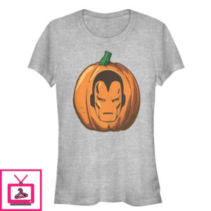 Junior’s Marvel Halloween Iron Man Pumpkin T-Shirt