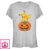 Junior’s Pokemon Halloween Pikachu Jack-O’-Lantern T-Shirt