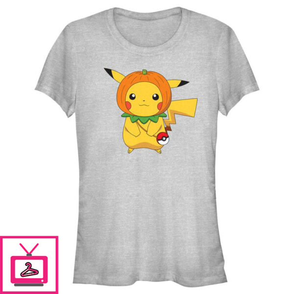 Junior’s Pokemon Halloween Pumpkin Pikachu T-Shirt