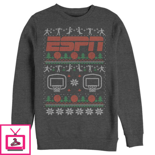 Mens ESPN Basketball Christmas Sweater Sweatshirt 1