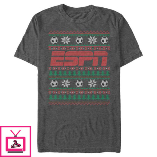 Mens ESPN Soccer Christmas Sweater T Shirt 1