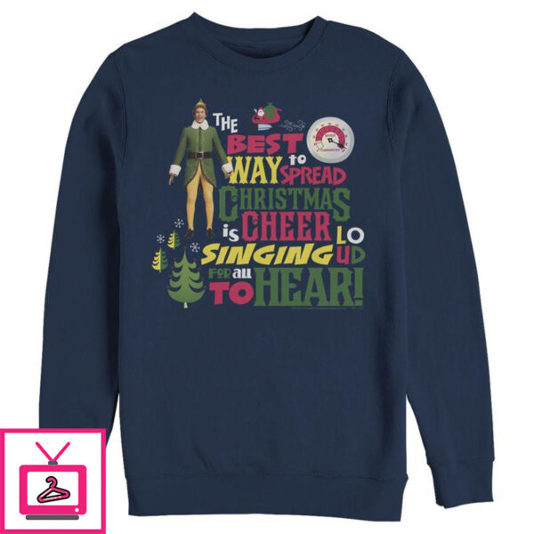 Men’s Elf Christmas Cheer Loud Singing Sweatshirt