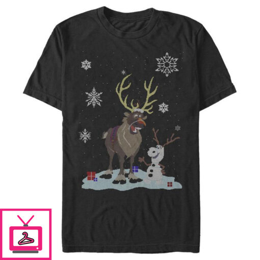 Mens Frozen Christmas Sweater Friends T Shirt 1