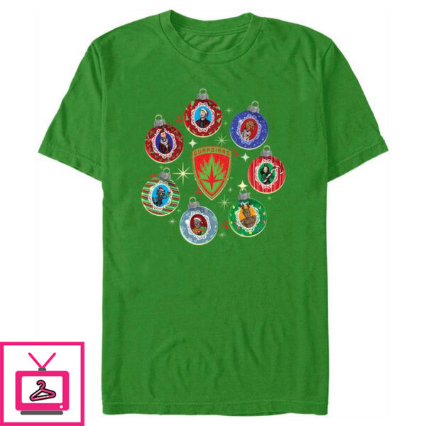 Men’s Guardians of the Galaxy Holiday Special Character Ornaments T-Shirt