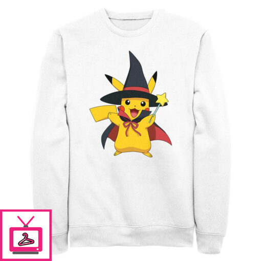 Mens Pokemon Halloween Pikachu Magic Wand Sweatshirt 1