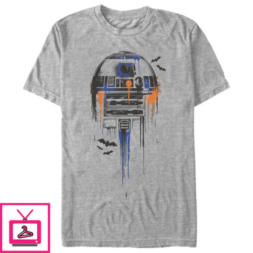 Mens Star Wars Halloween R2 D2 Bats T Shirt 1