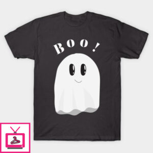 Minimalist cute scary holiday ghost spooky charm Halloween T-Shirt