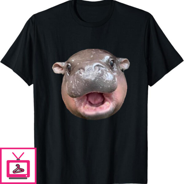 Moo Deng T-Shirt Bouncy Pig The Cute Baby Hippo Face