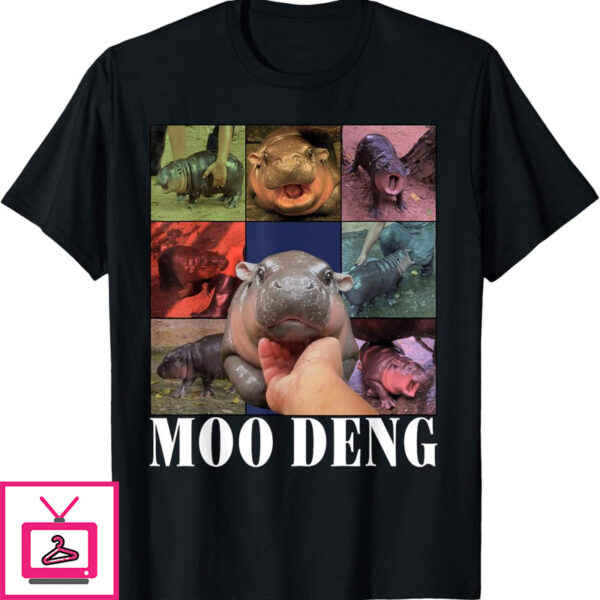 Moo Deng T-Shirt Funny Moo-Deng Baby Pygmy Hippo Cute Zoo