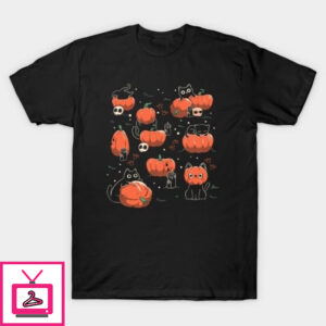 Pumpkin Halloween cats by tobe fonseca T-Shirt