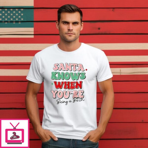 Santa Knows When You’re Being A Bitch 2024 T-Shirt