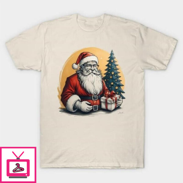 Sketch of Santa Claus Christmas T-Shirt