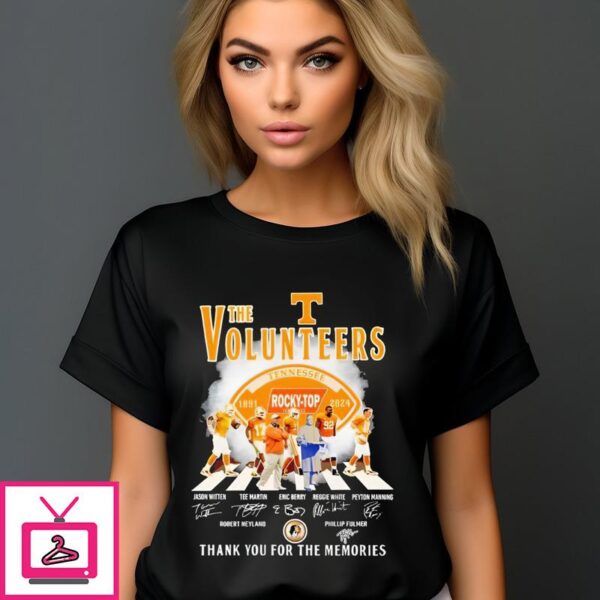 Tennessee Volunteers Players Crossing Thank You For The Memories Signature 2024 T-Shirt