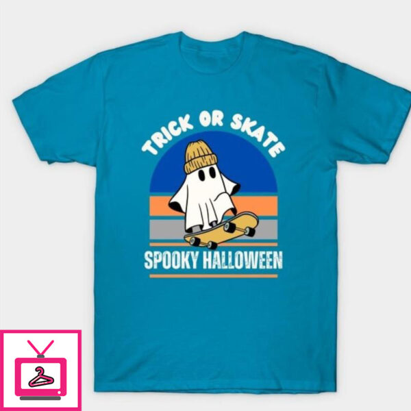 Trick or skate spooky Halloween T-Shirt