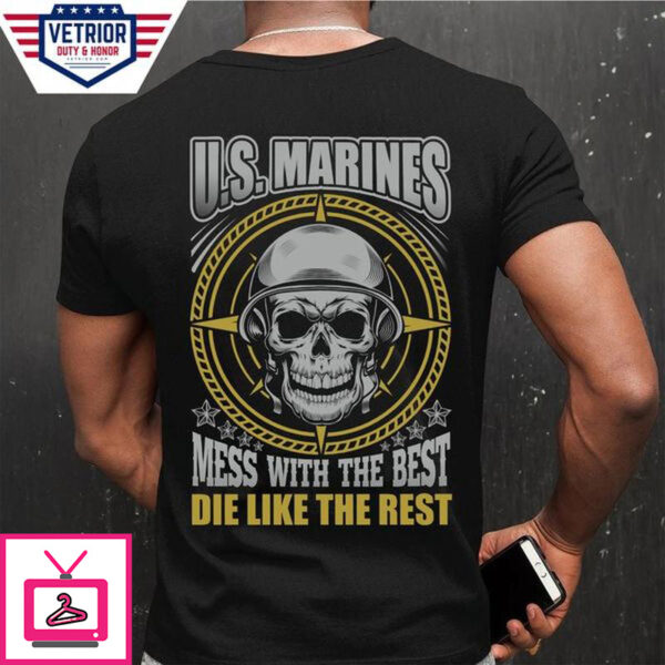 US marines mess with the best die like the rest skull America