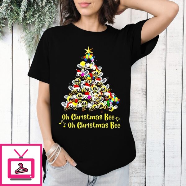 Bee Pine Tree Oh Christmas Bee Christmas 2024 T-Shirt