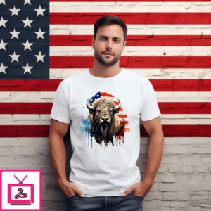 Bison American Flag 2024 Shirt