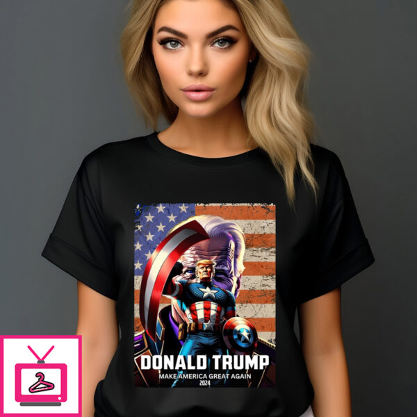 Captain America Trump Make America Great Again 2024 Vintage T-Shirt